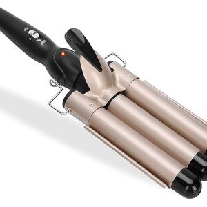Triple Barrel Hair Curler - Black and Tan